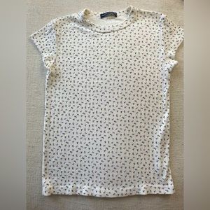 Brandy Melville Hailie Purple Violet Floral cotton Eyelet shirt rarely worn